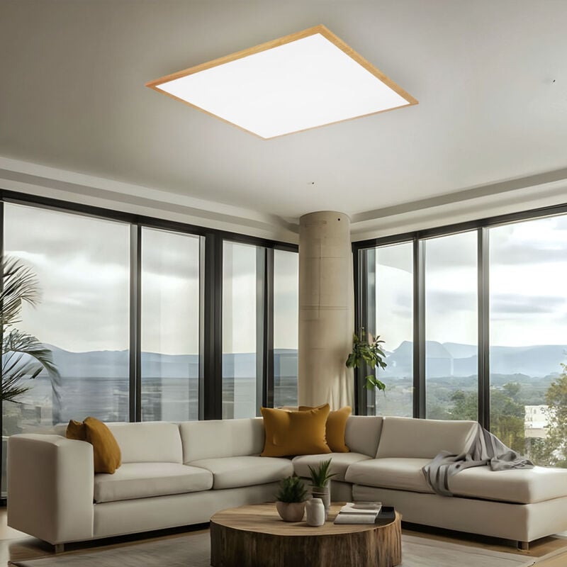 Panneau de construction LED ALU plafonnier chambre éclairage lampe de couloir optique bois Globo 416080D2W