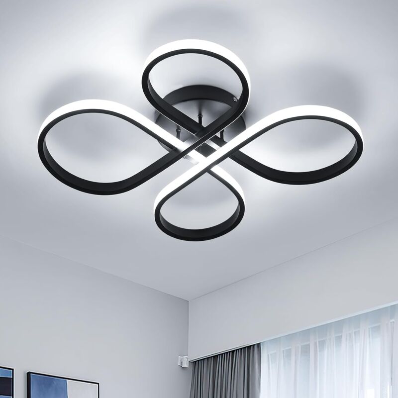 Plafonnier LED, 52cm Moderne Lampe de Plafond Blanc Froid 6500K,45W 5062LM Luminaire Plafonnier Acrylique pour Chambre Salle de Bain Salon Cuisine