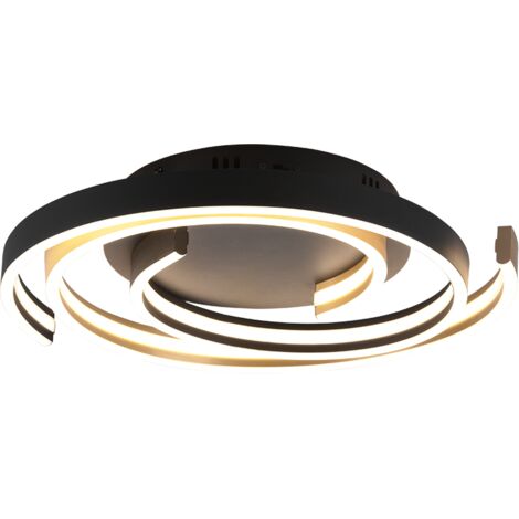 Plafonnier led 58w 6800 lm 3 temperatures reglables 50 cm laitonnoir mat - trio - caya 64986755 64986755 64986755 64986755 64986755 64986755