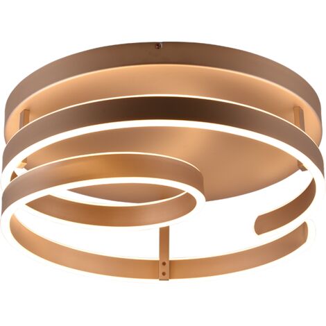 Plafonnier LED 58W, 6800lm, 3000K, Ø55 cm - Métal café - Trio - Marnie
