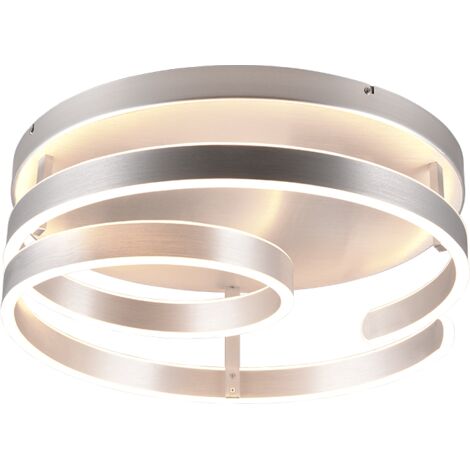 Plafonnier LED 58W aluminium brossé 3000K 6800lm - Trio - Marnie
