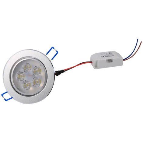 Plafonnier LED 5W encastré avec anneau lumineux blanc chaud et dissipateur thermique, idéal pour les bureaux