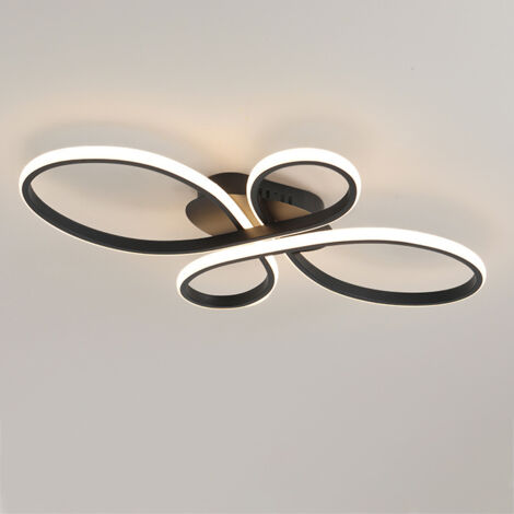 Plafonnier LED 60 cm, lustre LED créatif à anneau de fleurs 36 W, plafonnier moderne, lumière blanche chaude 3 000 K
