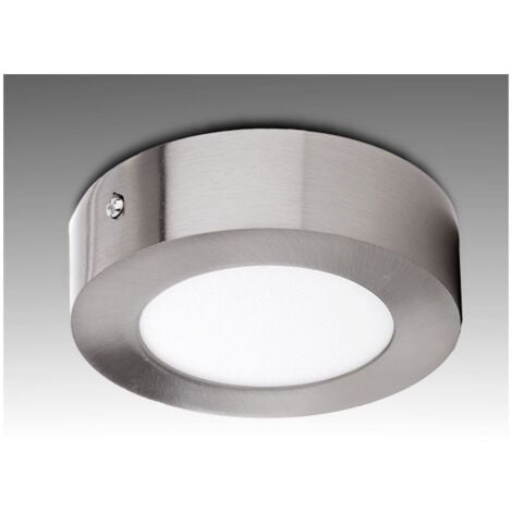 GREENICE Plafonnier LED 6W 430Lm 6000ºK Circulaire Nickel Satiné 50 000H [GL-PL-SM6RN-CW]