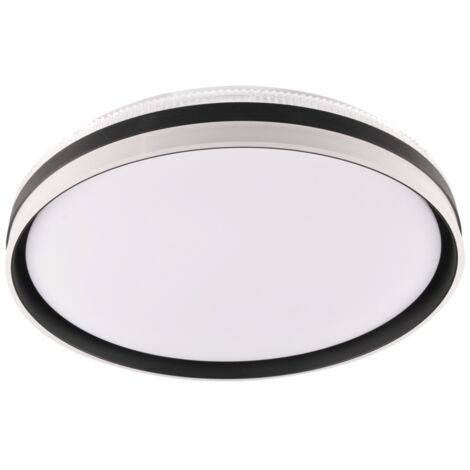 Plafonnier LED 72W 48cm IP44 noir/blanc télécommande