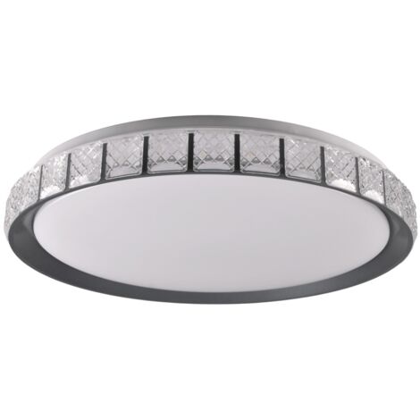 Plafonnier LED 72W Ø49cm noir/blanc télécommande IP44