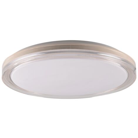 Plafonnier LED 72W rond 49cm blanc, télécommande IP44
