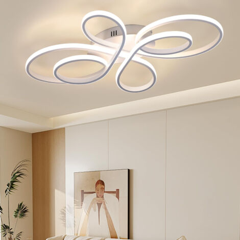 Plafonnier LED 80 cm, lustre LED créatif à anneau de fleurs 82 W, plafonnier moderne, lumière blanche chaude 3 000 K