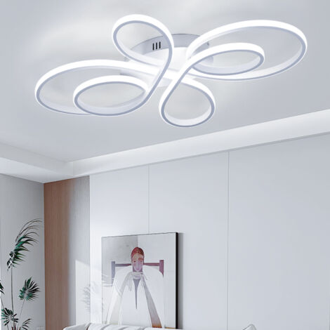 Plafonnier LED 82 W 80 cm, lustre LED créatif en forme d'anneau floral, plafonnier moderne, lumière blanche 6 000 K