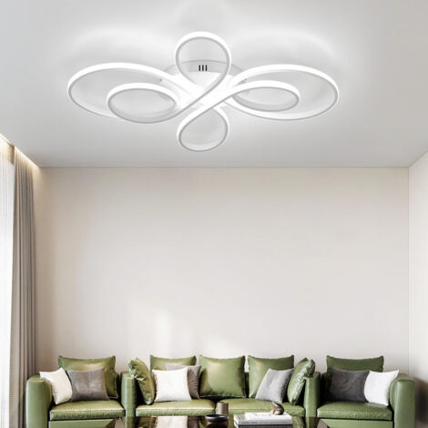 Plafonnier LED 82 W 80 cm, lustre LED créatif en forme d'anneau floral, plafonnier moderne, lumière blanche 6 000 K
