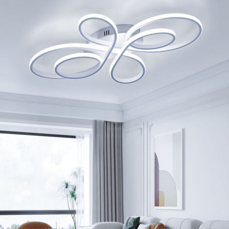 Plafonnier LED 82 W 80 cm, lustre LED créatif en forme d'anneau floral, plafonnier moderne, lumière blanche 6 000 K