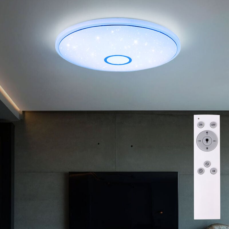 Plafonnier Smart led dimmable Plafonnier à changement de couleur Plafonnier avec commande vocale par app, changement de couleur, 1x 30 w 2250lm