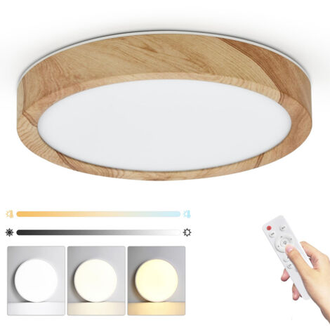 Plafonnier LED à intensité variable, plafonnier moderne ultra fin de 23 cm avec télécommande, 3 couleurs changeantes
