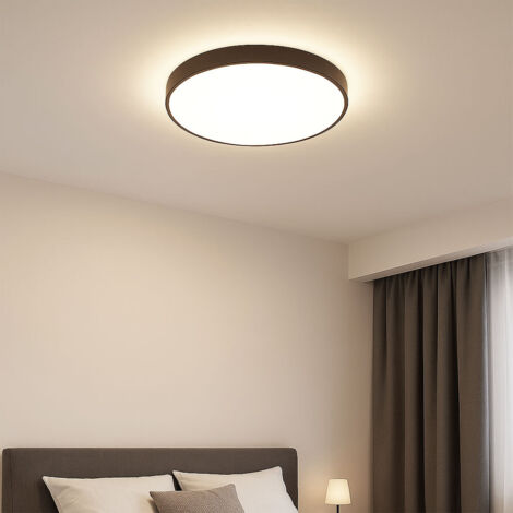 Plafonnier LED anthracite Lampe de salon Plafond Lampe de cuisine Plafonnier, Acrylique Métal, LED 24W 1400Lm blanc chaud, D 48 cm