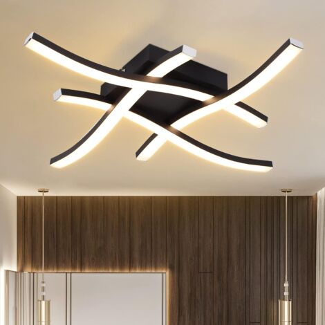 Plafonnier LED, Applique design en forme de vague, Lustre LED à économie d'énergie, Suspension moderne, Lumière blanche chaude 3000K, 48 cm