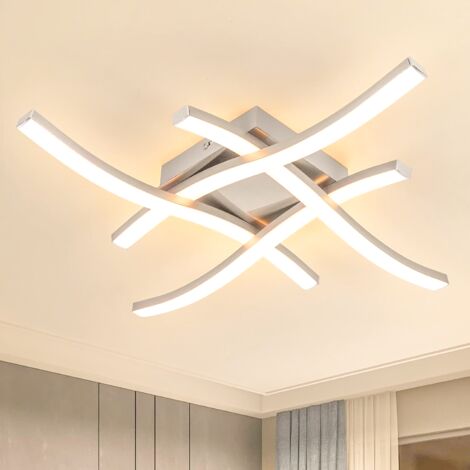 Plafonnier LED, Applique design en forme de vague, Lustre LED à économie d'énergie, Suspension moderne, Lumière blanche chaude 3000K, 48 cm