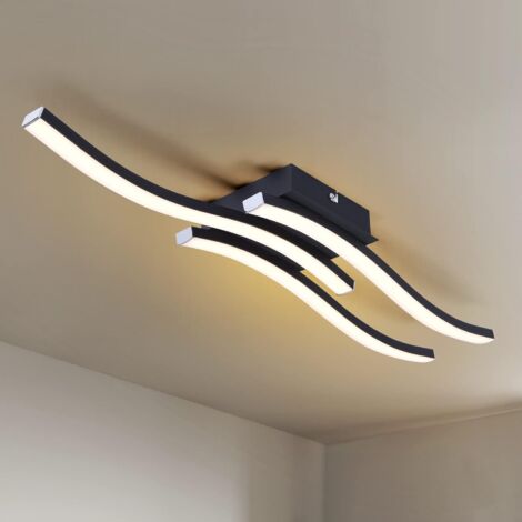 Plafonnier LED, Applique design en forme de vague, Lustre LED à économie d'énergie, Suspension moderne, Lumière blanche chaude 3000K, 52 cm