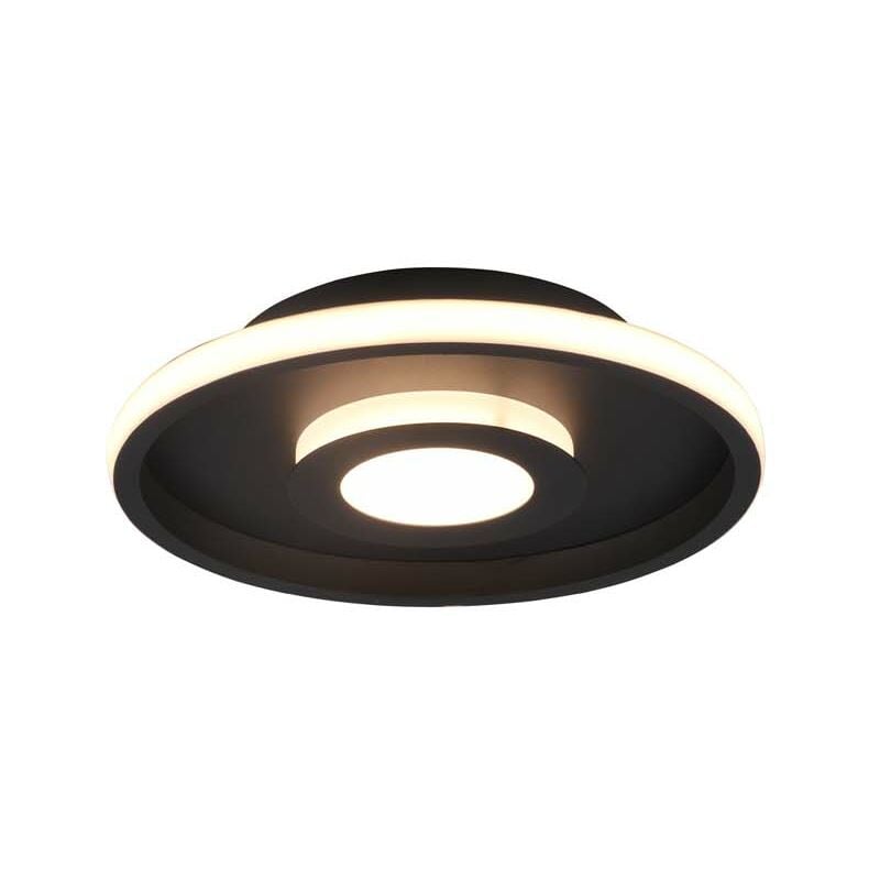 Plafonnier LED Ascari H2O Noir avec Variateur et Interrupteur IP44 D.30,3Cm