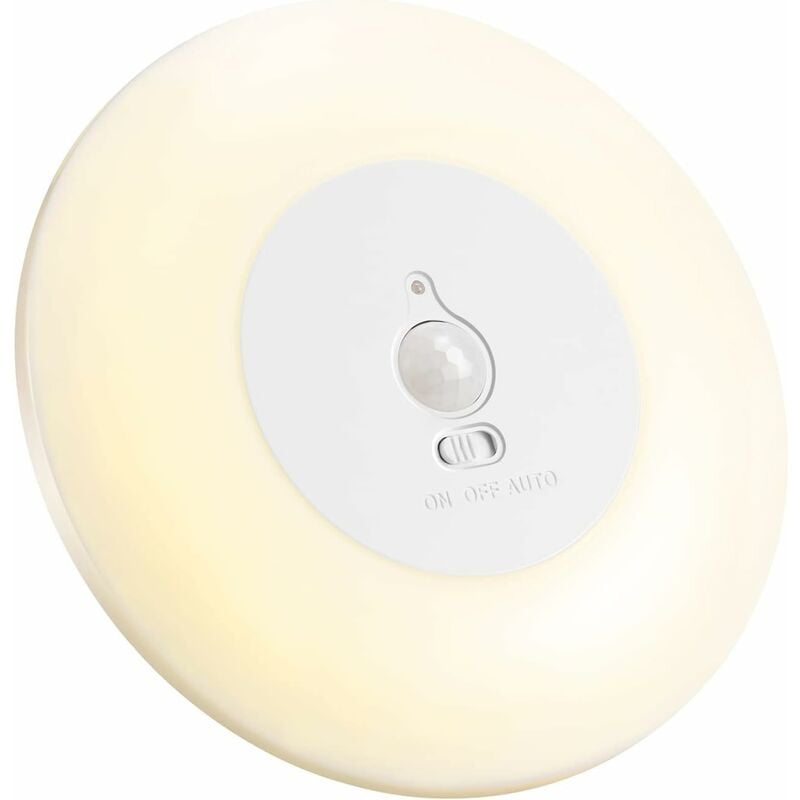 Plafonnier led avec détecteur de mouvement à piles pour intérieur Lampe de Plafond sans Fil 3000K pour placards Armoire sous-sol Garde-manger