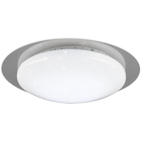 Plafonnier led Bilbo effet étoile diffuseur blanc avec bord transparent avec rgb rétro-éclairé et télécommande multifonction