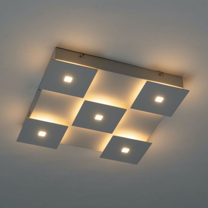 Plafonnier led blanc carre L34 cm - Nova