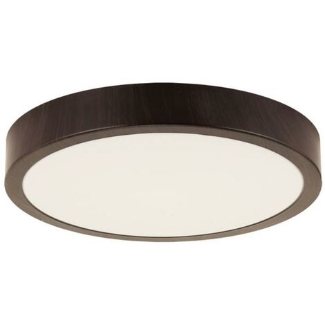 Plafonnier LED Bois 28cm - Wengé / 18W / Blanc Neutre  - SILUMEN