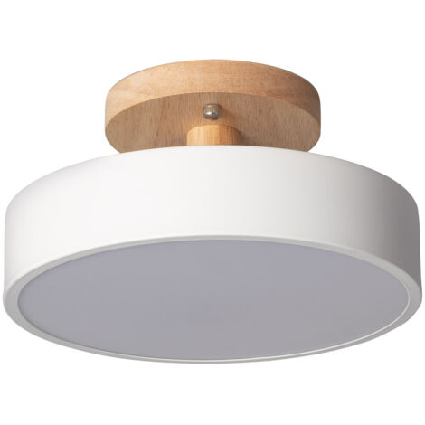 Plafonnier LED Bois et Métal 12W CCT Sélectionnable Whisty Downlight - Blanc