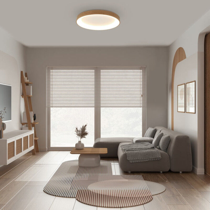 Plafonnier Led Impression Bois Niko Diam 45