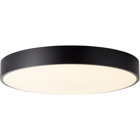Plafonnier LED brillant Slimline D 50 cm, 3800 lm, 3000-6500 K, CCT, dimmable, métal, noir/blanc