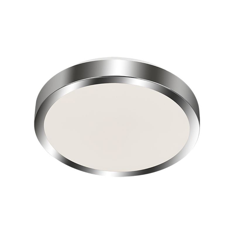 Plafonnier led Briloner leuchten bano, 15 w, 1500 lm, IP44, blanc-chrome, plastique-métal, ø 29 cm
