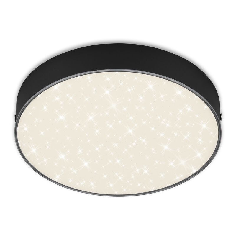Plafonnier led Briloner leuchten flame star, 16 w, 1600 lm, IP20, noir, métal-plastique, ø 21,2 cm