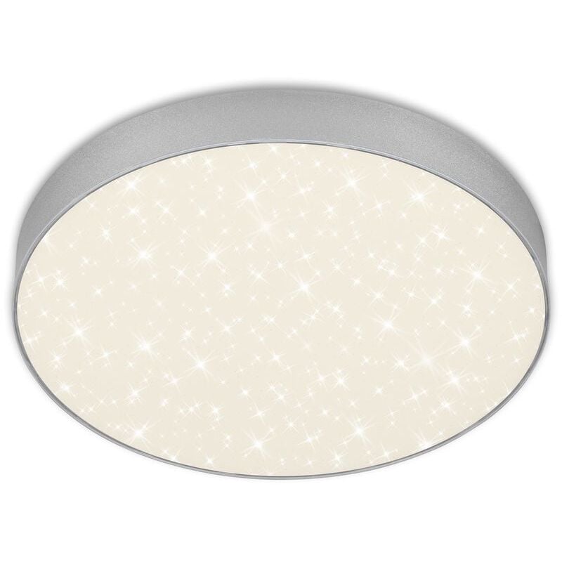 Plafonnier led Briloner leuchten flame star, 21 w, 2000 lm, IP20, couleur argent, métal-plastique, ø 28,7 cm