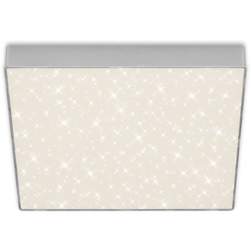Plafonnier led Briloner leuchten flame star, 21 w, 2000 lm, IP20, couleur argent, métal-plastique, 28,7 x 28,7 x 3,6 cm
