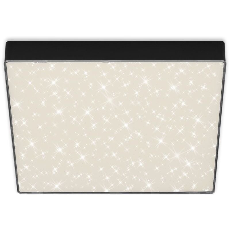Plafonnier LED BRILONER LEUCHTEN FLAME STAR, 21 W, 2000 lm, IP20, noir, métal-plastique, 28,7 x 28,7 x 3,6 cm