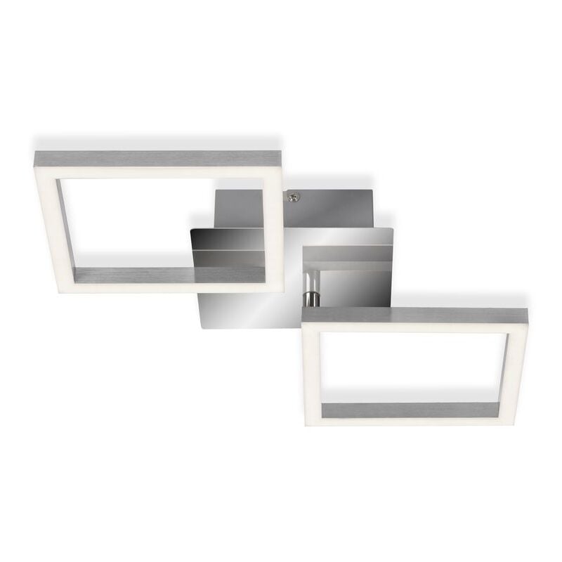 Plafonnier led Briloner leuchten frame, 16 w, 1200 lm, IP20, chrome-alu, métal-plastique, 47 x 22,6 x 7,3 cm