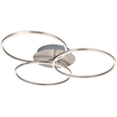 Plafonnier LED BRILONER LEUCHTEN FRAME, 40 W, 4400 lm, IP20, nickel mat, métal-plastique, intensité lumineuse variable, 71,7 x 67,4 x 10,3 cm
