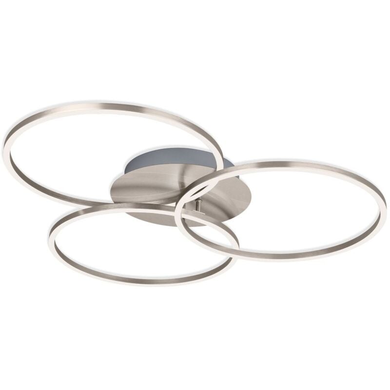 Plafonnier led Briloner leuchten frame, 40 w, 4400 lm, IP20, nickel mat, métal-plastique, intensité lumineuse variable, 71,7 x 67,4 x 10,3 cm