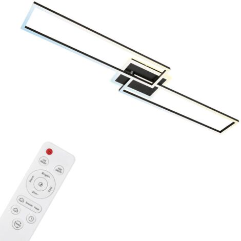 Plafonnier LED BRILONER LEUCHTEN FRAME S, 40 W, 5200 lm, IP20, noir, métal-plastique, intensité lumineuse variable, 110 x 24,8 x 7,8 cm
