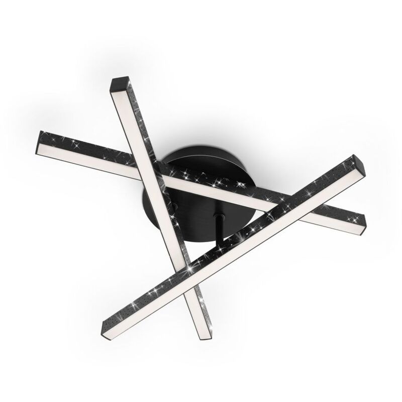 Plafonnier led Briloner leuchten rey, 15 w, 2200 lm, IP20, noir, métal, 40 x 35,5 x 11,2 cm