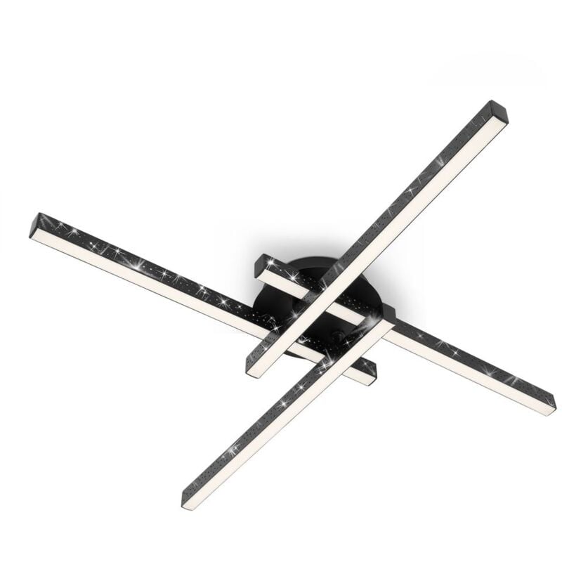 Plafonnier led Briloner leuchten rey, 21 w, 2900 lm, IP20, noir, métal, 60 x 60 x 8,2 cm