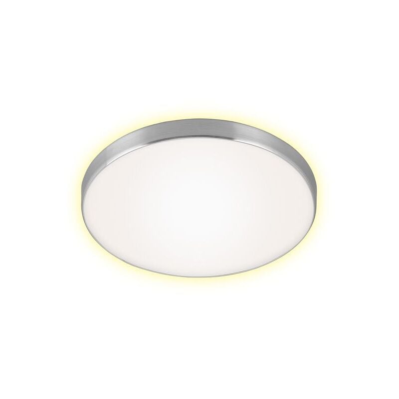 Plafonnier led Briloner leuchten simpa, 12 w, 1200 lm, IP20, blanc-aluminium, plastique-métal, ø 28,5 cm