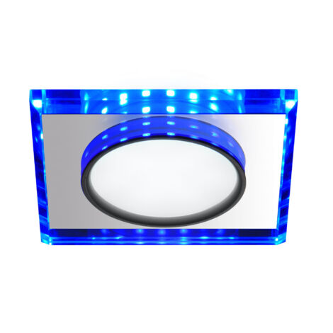 Plafonnier LED Candellux SSP, verre, deux circuits LED, bleu
