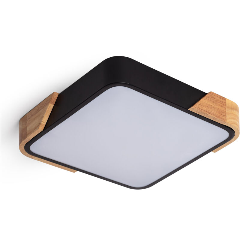 Iluzzia - Plafonnier led 18W Carré Bois 325x325 mm cct Sélectionnable Semi-Dari Noir Iluzzia - Plafonnier led 18W Carré Bois 325x325 mm cct Sélectionnable Semi-Dari Noir