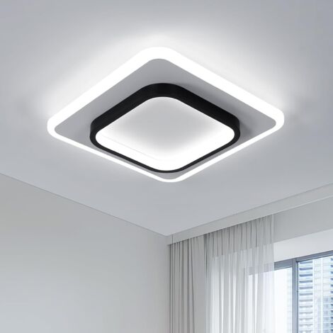 Plafonnier LED Carré - 1 Unité - Acrylique et Aluminium - 30W 6500K - Salon Chambre Cuisine - 30x30cm