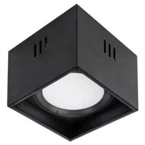 Plafonnier LED carré 15W 1050lm 4200K Noir