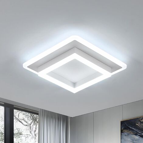 Plafonnier LED Carré 30W - 1 Unité - Aluminium et Acrylique - 3375LM Blanc Froid - Salon Cuisine Couloir - 30x30x7cm