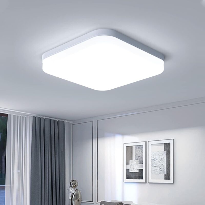 Plafonnier LED Carré 36W, Luminaire Plafond 3240LM, 6500K Éclairage Intérieur, Lampe Lumiere Moderne pour Salle De Bain, Salon, Cuisine, Chambr à