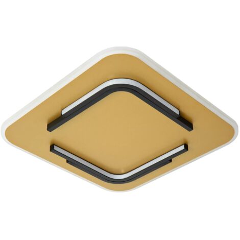 Plafonnier LED carré 40,5 cm 30W doré Andreas Lucide