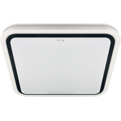 Plafonnier LED carré 48W 4100K blanc/noir 50cm Struhm