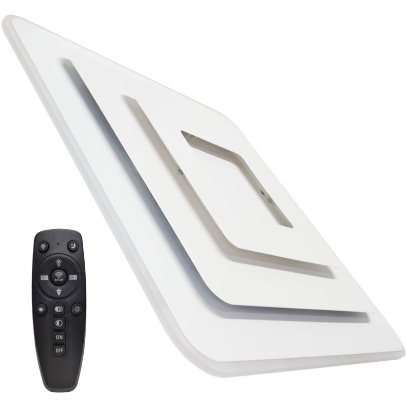 Plafonnier LED carré 56W 50x50cm CCT Style moderne avec télécommande Lot de 1 U.